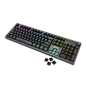 Marvo KG954 Mechanical Gaming Keyboard | 108 Keys · Jixian Blue Switches | Rainbow Backlight · 21 Lighting Modes | Detachable 1.6 m USB Type-C · Volume Knob | Black