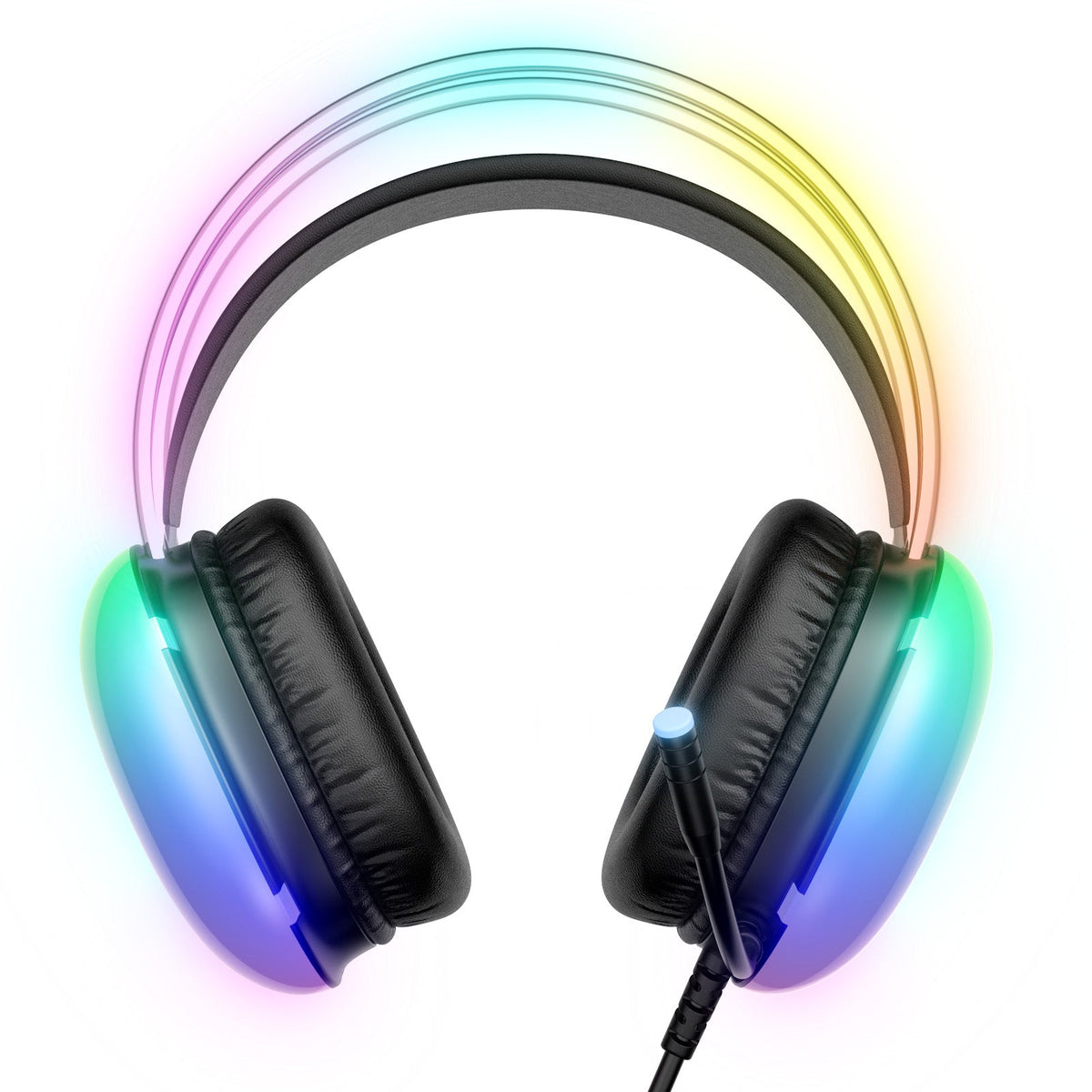 ONIKUMA X25 RGB Gaming Headset | 50mm Drivers | 16Ω · 115±3dB · 20Hz-20kHz | USB + 3.5mm · 2.0m | Retractable 360° Noise-Cancelling Mic | Black