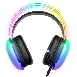 ONIKUMA X25 RGB Gaming Headset | 50mm Drivers | 16Ω · 115±3dB · 20Hz-20kHz | USB + 3.5mm · 2.0m | Retractable 360° Noise-Cancelling Mic | Black