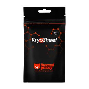 Thermal Grizzly KryoSheet TG-KS-33-33 Graphene Thermal Pad | 33 x 33 mm · 0.2 mm thick | 1089 mm² coverage · No drying out | -250°C to +150°C · Electrically conductive | Anthracite
