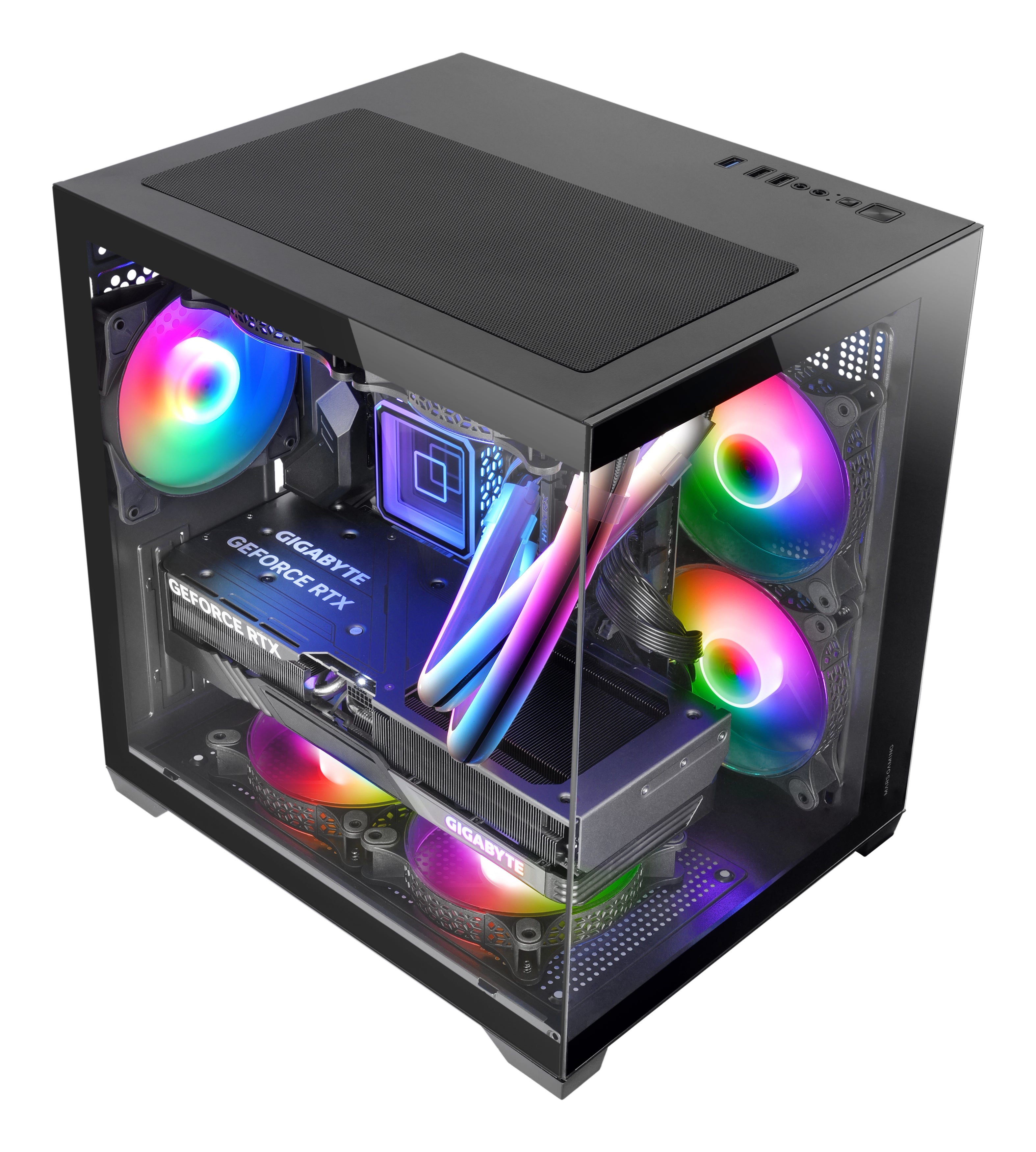 Mars Gaming MC-VIEW2 PC Case | Micro-ATX | Tempered Glass | ARGB Fans