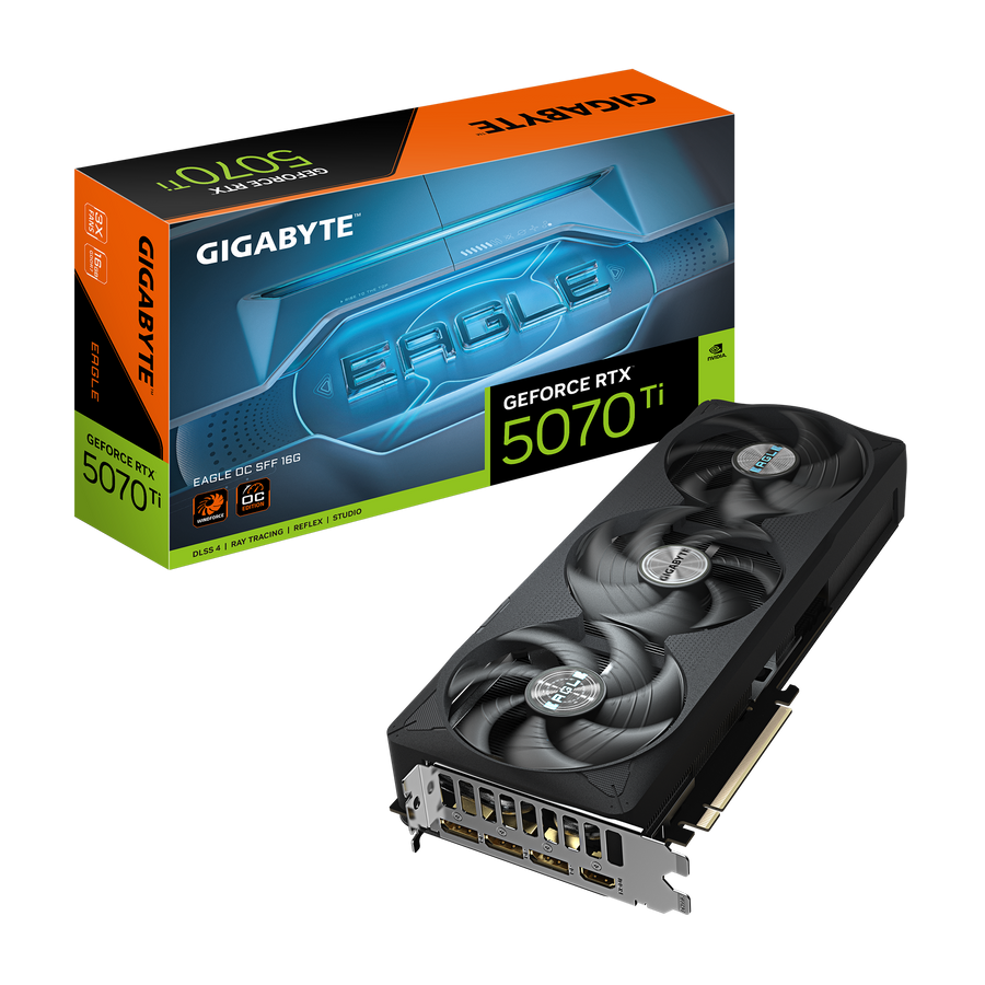 GIGABYTE GeForce RTX 5070 Ti EAGLE OC SFF 16G Graphics Card | 16GB GDDR7 · 256-bit | 2542 MHz Boost · 8960 CUDA Cores | 