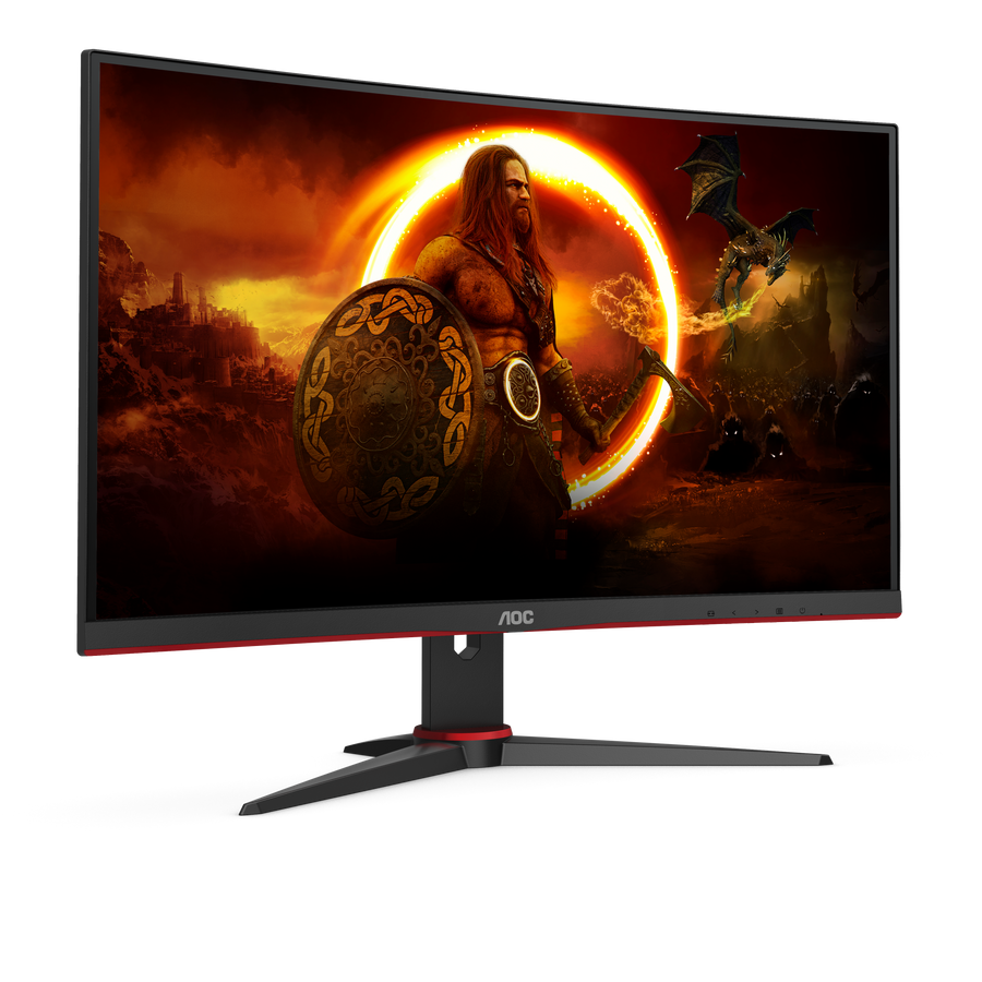 AOC C24G2AE/BK 23.6-inch Curved Gaming Monitor | Full HD 1920x1080 · 165Hz · 1ms MPRT | VA · 1500R · 3000:1 | FreeSync P