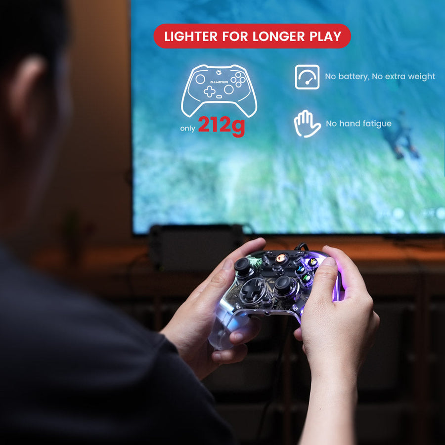 GameSir T4 Kaleid Wired Gaming Controller | Hall Effect Sticks · Triggers | 6-Axis Gyro · RGB | 2 m Detachable USB-C · 3