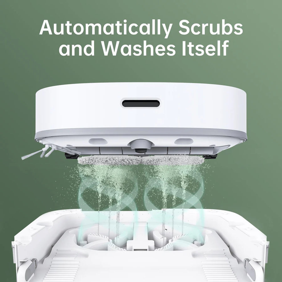 Dreame W10 Self-Cleaning Robot Vacuum and Mop, 4000Pa Suction, Dual Rotary Mops, Smart LiDAR Navigation, Blanc (White)