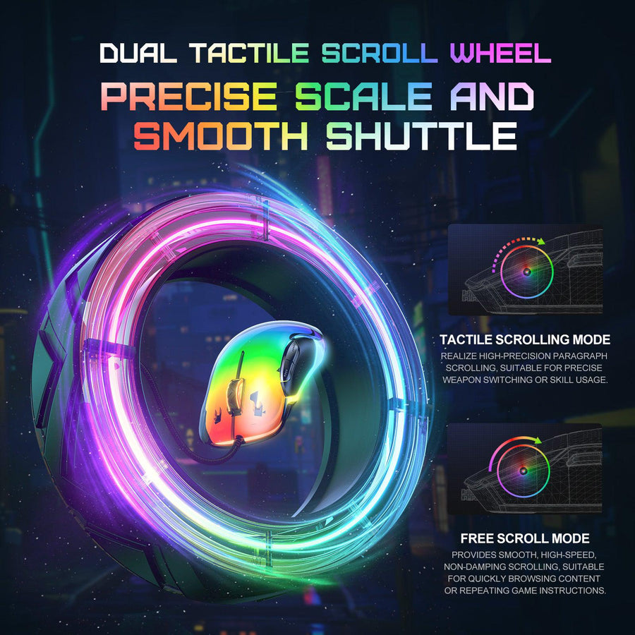 ONIKUMA CW925 Wired RGB Gaming Mouse | Up to 12800 DPI · 6 Levels | A825 Optical Sensor | 20 Million Click Switches | Li