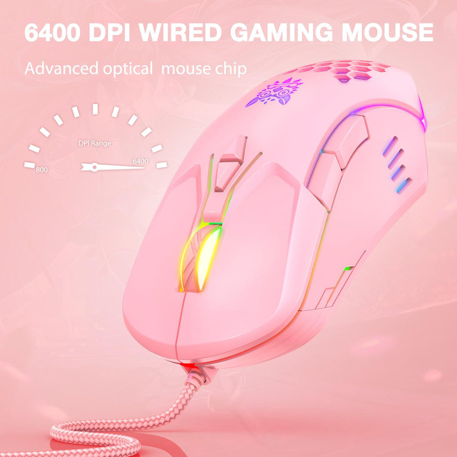 ONIKUMA CW902 Wired RGB Gaming Mouse | 6400 DPI · 6 Adjustable Levels | 7 Programmable Buttons · Macro Support | Colourf