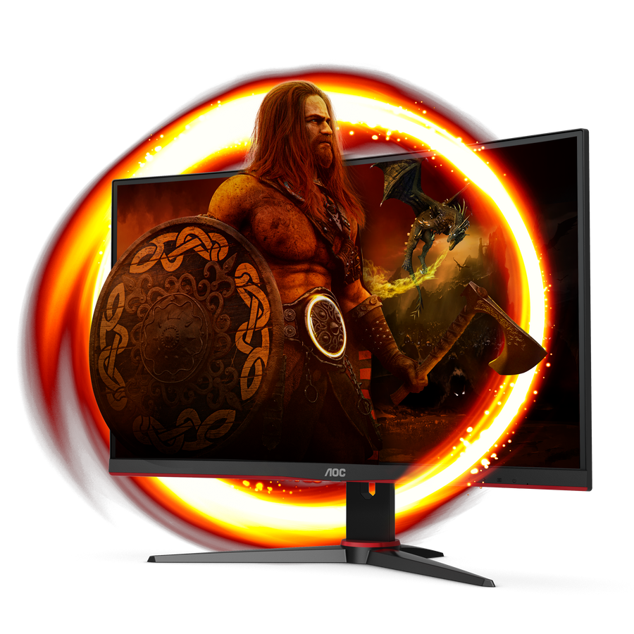 AOC C24G2AE/BK 23.6-inch Curved Gaming Monitor | Full HD 1920x1080 · 165Hz · 1ms MPRT | VA · 1500R · 3000:1 | FreeSync P