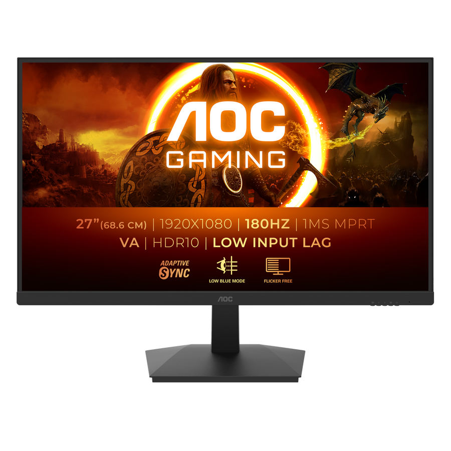 AOC Gaming 27G15N 27 Inch Gaming Monitor | Full HD 1920×1080 · VA | 180 Hz · 1 ms GtG / 1 ms MPRT | Adaptive Sync 48–180