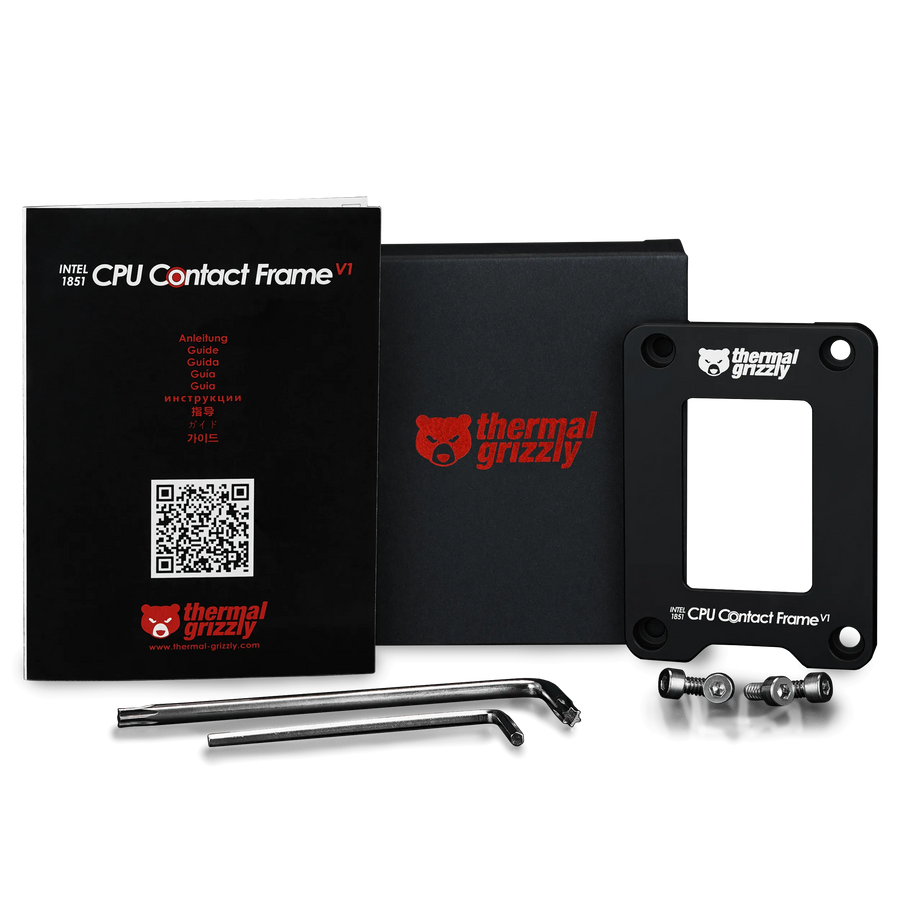 Thermal Grizzly CPU Contact Frame Intel 1851 V1 | LGA1851 · Intel Core Ultra 200 Series | Anodised Aluminium | Hex + Tor