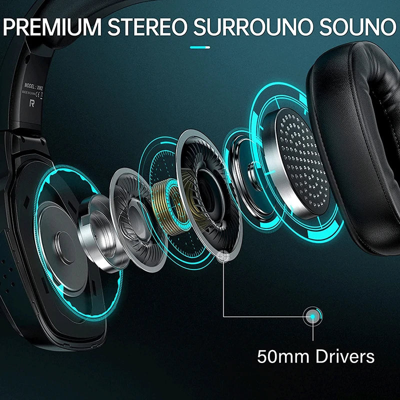 Tatybo XW2 Gaming Headset | 50mm Neodymium Drivers | Virtual 7.1 Surround | ENC Noise-Cancelling Mic | USB Wired