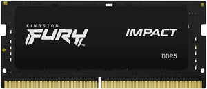 Kingston FURY Impact 32GB Kit (2x16GB) DDR5-4800 SODIMM Gaming Laptop Memory KF548S38IBK2-32 | PC5-38400 | CL38 Tight Timings | 1.1V | 262-Pin Non-ECC | Intel XMP 3.0 | Plug N Play | Black Low-Profile Heat Spreader