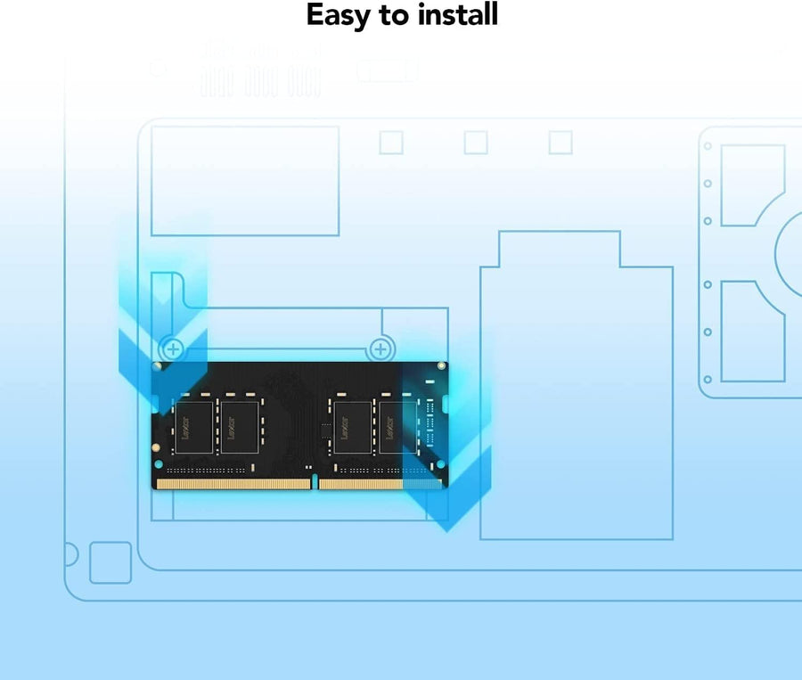 Lexar 8GB DDR4-3200 SODIMM Laptop Memory PC4-25600 / PC4-3200AA No Box | CL22 | 1.2V | 260-Pin Non-ECC Unbuffered | Single-Rank | Notebook RAM Upgrade | Intel + AMD | Plug & Play