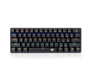 Redragon K613 Jax Mechanical Gaming Keyboard | 61 Keys · 60% Layout | Blue Switches | Rainbow LED · 18 Modes | Detachable USB-A to USB-C Cable | Anti-Ghosting · N-Key Rollover | Black