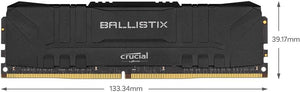 Crucial Ballistix DDR4 16GB Kit (2x8GB) Black | 3200MHz CL16-18-18-36 | Intel XMP 2.0 | Micron E-Die | Anodized Aluminum Heat Spreader | AMD Ryzen Compatible | 1.35V Low-Voltage | Performance Gaming Memory at Mainstream Pricing