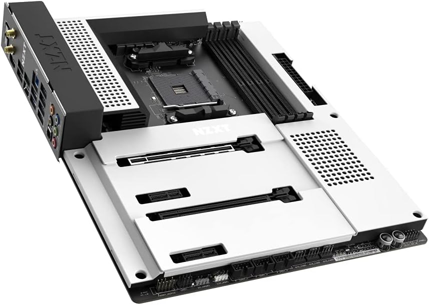 NZXT N7 B550 | AMD AM4 ATX Motherboard | Premium Full Cover Design | DDR4 4733+ | PCIe 4.0 | Dual M.2 | WiFi 6E | 2.5G LAN | USB 3.2 Gen 2 Type-C | NZXT CAM | For Ryzen 3000/4000/5000 Series