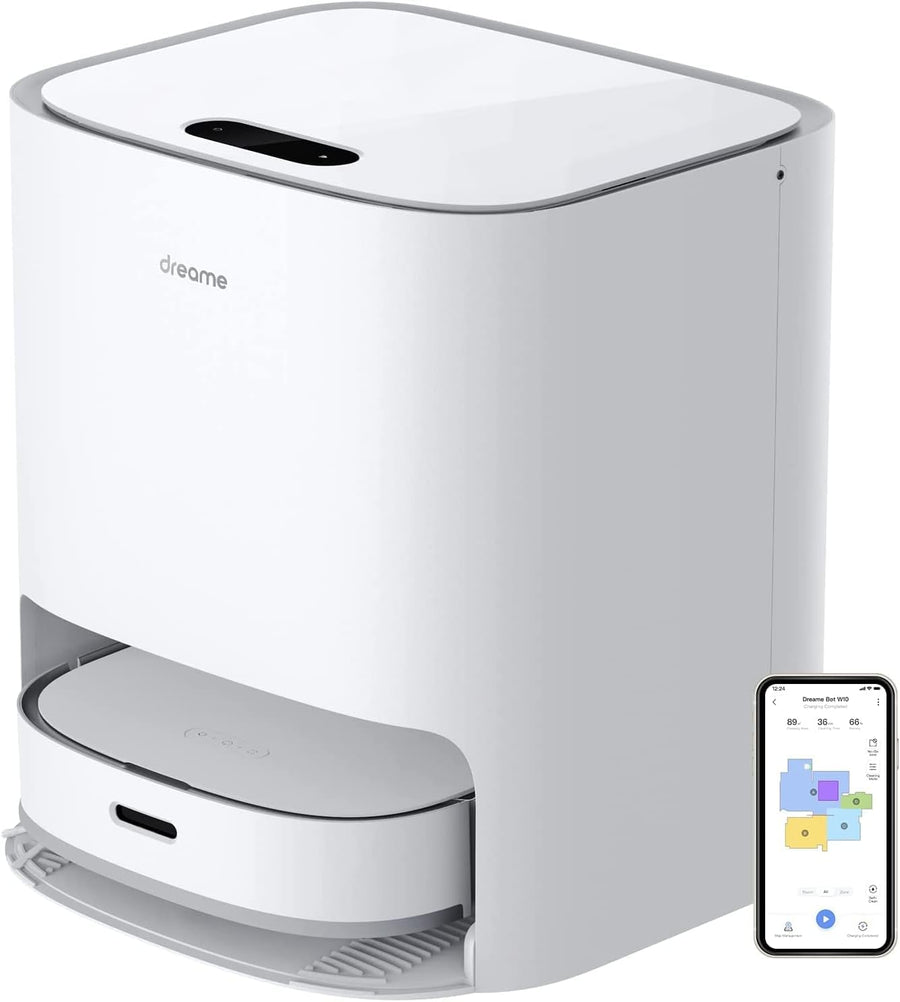 Dreame W10 Self-Cleaning Robot Vacuum and Mop, 4000Pa Suction, Dual Rotary Mops, Smart LiDAR Navigation, Blanc (White)