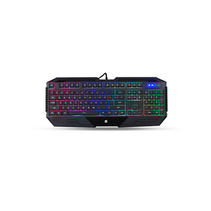 HP K110 Wired Gaming Keyboard | 104 Keys · Full-Size Membrane | 4-Colour LED Backlight · 26-Key Anti-Ghosting | 10 Million Keystrokes · Built-in Palm Rest | Black