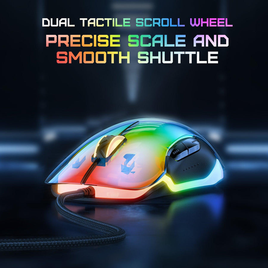 ONIKUMA CW925 Wired RGB Gaming Mouse | Up to 12800 DPI · 6 Levels | A825 Optical Sensor | 20 Million Click Switches | Li