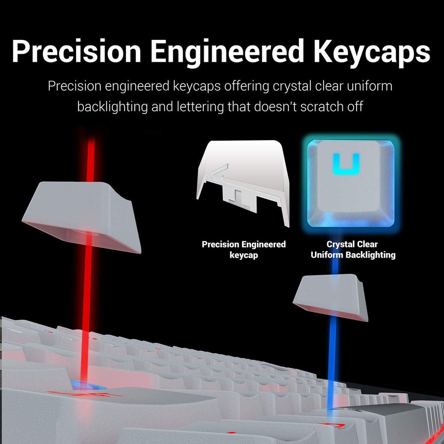 Redragon K552P Kumara Pro Mechanical Gaming Keyboard | 87 Keys · TKL | Hot-Swappable Red Switches | RGB · 18 Lighting Mo