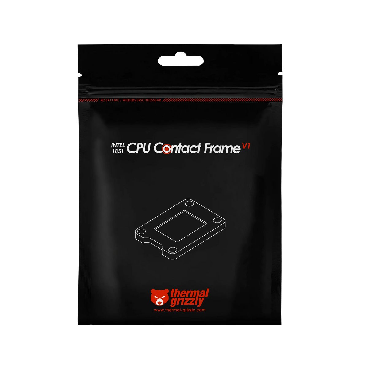 Thermal Grizzly CPU Contact Frame Intel 1851 V1 | LGA1851 · Intel Core Ultra 200 Series | Anodised Aluminium | Hex + Torx T20 Keys Included | Black