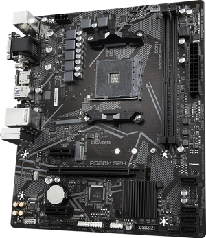 GIGABYTE A520M S2H | AMD AM4 Micro-ATX Motherboard | DDR4 5100+ | PCIe 3.0 | NVMe M.2 | Triple Display Output (HDMI/DVI-D/D-Sub) | Gigabit LAN | RGB Fusion 2.0 | For Ryzen 3000/4000/5000 Series