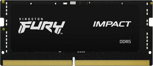 Kingston FURY Impact 32GB Kit (2x16GB) DDR5-6000 XMP SODIMM Gaming Laptop Memory KF560S38IBK2-32 | PC5-48000 | CL38 | 1.35V XMP | 1.1V JEDEC | 262-Pin Non-ECC Unbuffered | Intel XMP 3.0 Certified | Plug N Play | Black