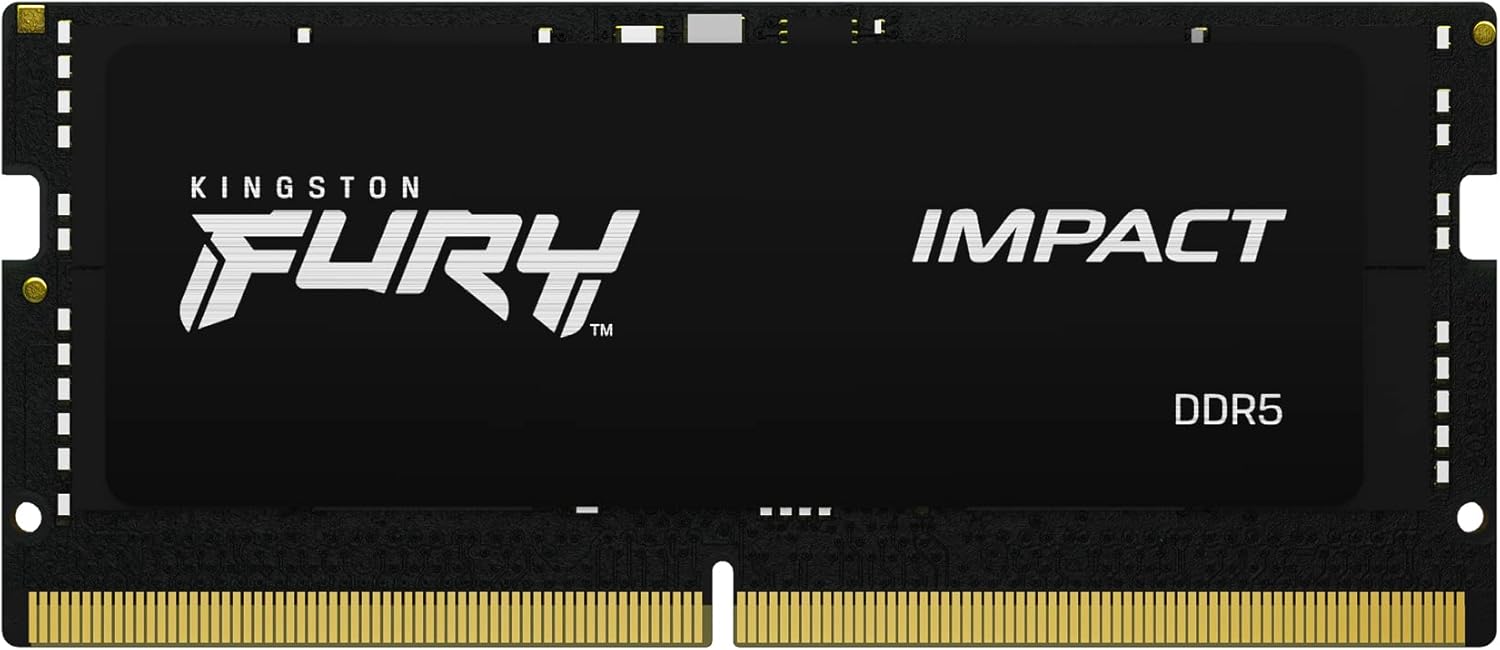 Kingston FURY Impact 32GB Kit (2x16GB) DDR5-6000 XMP SODIMM Gaming Laptop Memory KF560S38IBK2-32 No Box | PC5-48000 | CL38 | 1.35V XMP | 1.1V JEDEC | 262-Pin Non-ECC Unbuffered | Intel XMP 3.0 Certified | Plug N Play | Black