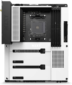 NZXT N7 B550 | AMD AM4 ATX Motherboard | Premium Full Cover Design | DDR4 4733+ | PCIe 4.0 | Dual M.2 | WiFi 6E | 2.5G LAN | USB 3.2 Gen 2 Type-C | NZXT CAM | For Ryzen 3000/4000/5000 Series