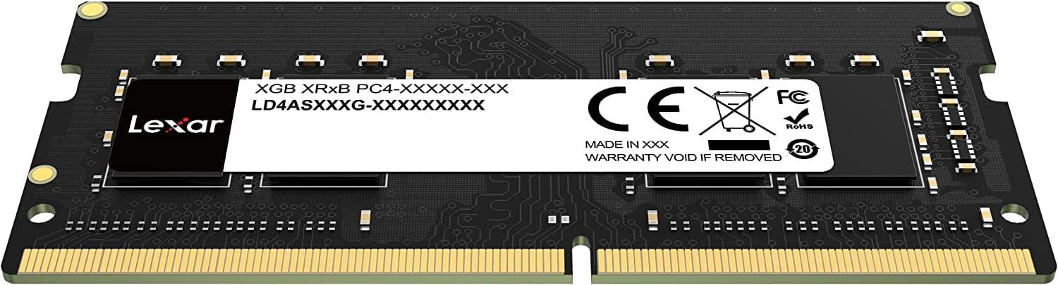 Lexar 8GB DDR4-3200 SODIMM Laptop Memory PC4-25600 / PC4-3200AA No Box | CL22 | 1.2V | 260-Pin Non-ECC Unbuffered | Single-Rank | Notebook RAM Upgrade | Intel + AMD | Plug & Play