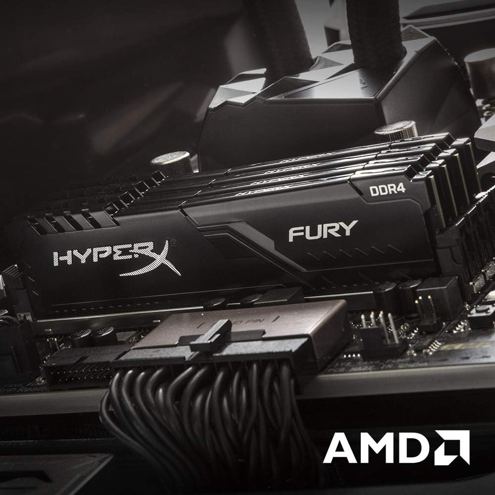 HyperX FURY DDR4 8GB Single Stick (1x8GB) Black | 3200MHz CL16-18-18 | Intel XMP 2.0 + AMD Ryzen Ready | Plug-N-Play 2400/2666MHz | 1.35V | Low-Profile Aluminum Heat Spreader | Legacy HyperX Branding (Now Kingston FURY) | Genuine Single Module
