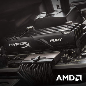 HyperX FURY DDR4 8GB Single Stick (1x8GB) Black | 3200MHz CL16-18-18 | Intel XMP 2.0 + AMD Ryzen Ready | Plug-N-Play 2400/2666MHz | 1.35V | Low-Profile Aluminum Heat Spreader | Legacy HyperX Branding (Now Kingston FURY) | Genuine Single Module