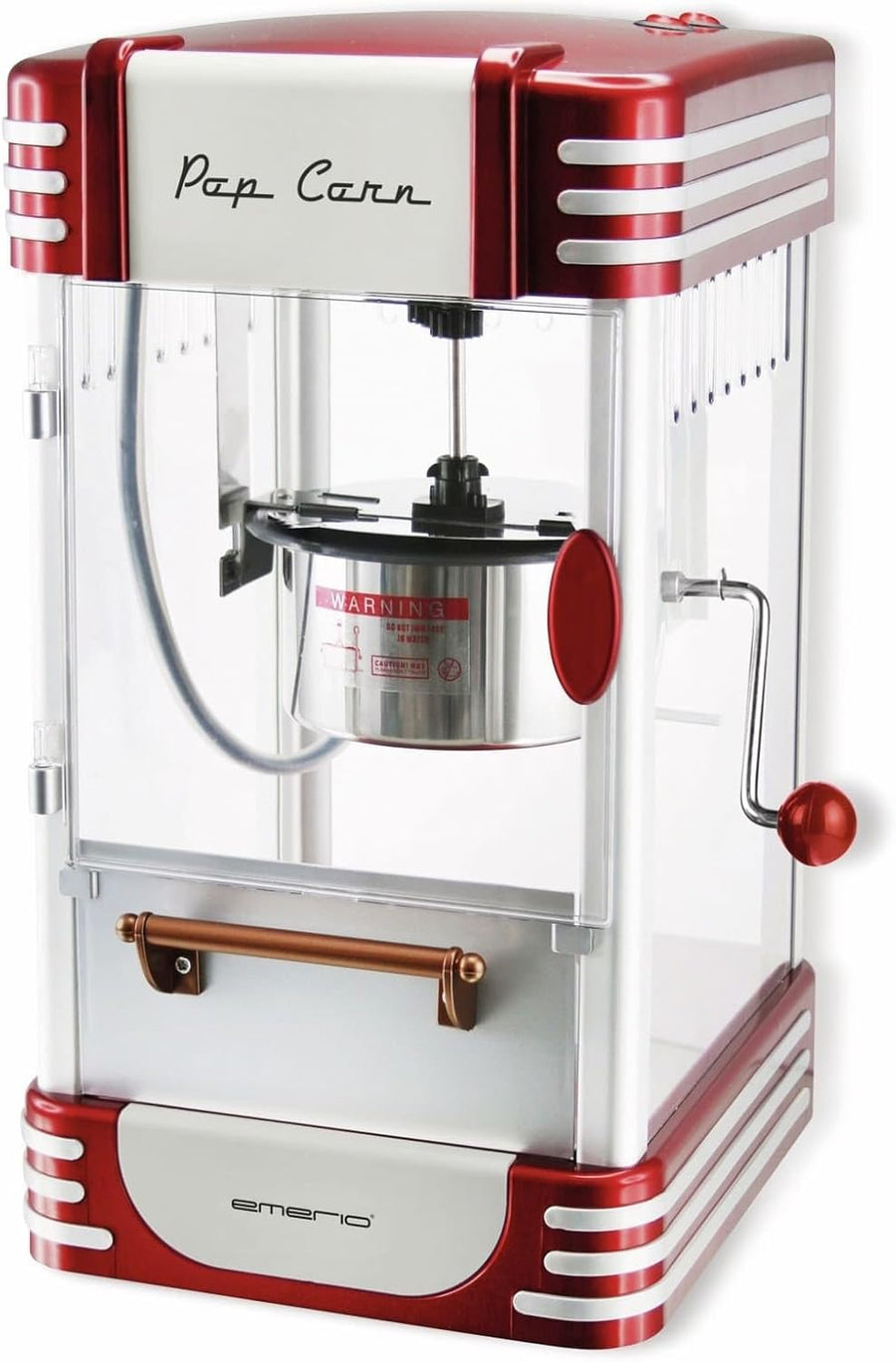 Emerio POM-120650 Popcorn Maker, 360W, Large Non-Stick Bowl, Suitable for Sweet & Salty Popcorn, Easy One-Button Operation