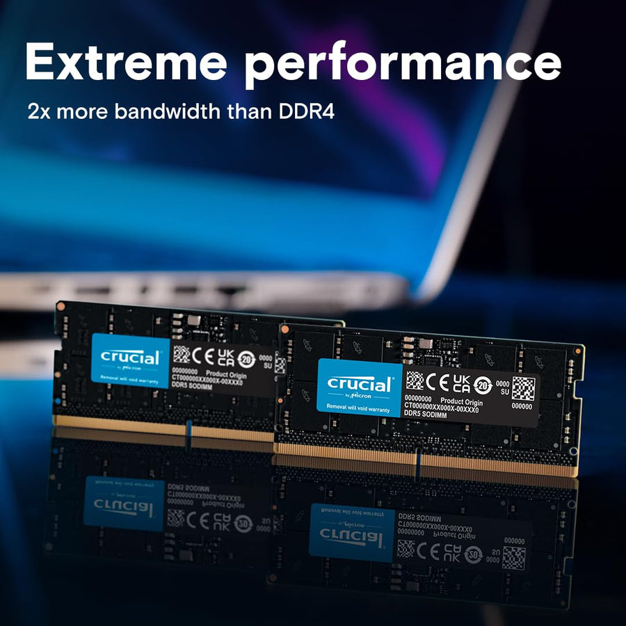 Crucial CT8G56C46S5 8GB DDR5 Laptop Memory | DDR5-5600 MT/s · PC5-44800 | CL46 · 1.1V | 262-Pin SO-DIMM · Non-ECC Unbuff