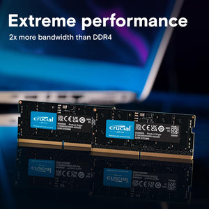 Crucial CT32G56C46S5 32GB DDR5 Laptop Memory | DDR5-5600 MT/s · PC5-44800 | CL46 · 1.1V | 262-Pin SO-DIMM · Non-ECC Unbuffered | Limited Lifetime Warranty