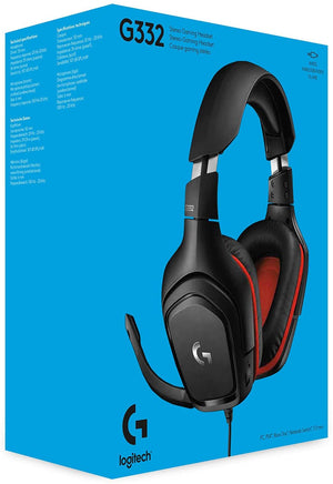 Logitech G332 Stereo Wired Gaming Headset | Flip-to-Mute Boom Mic | On-Ear Volume Control | Removable Ear Pads | PC Splitter Cable Included