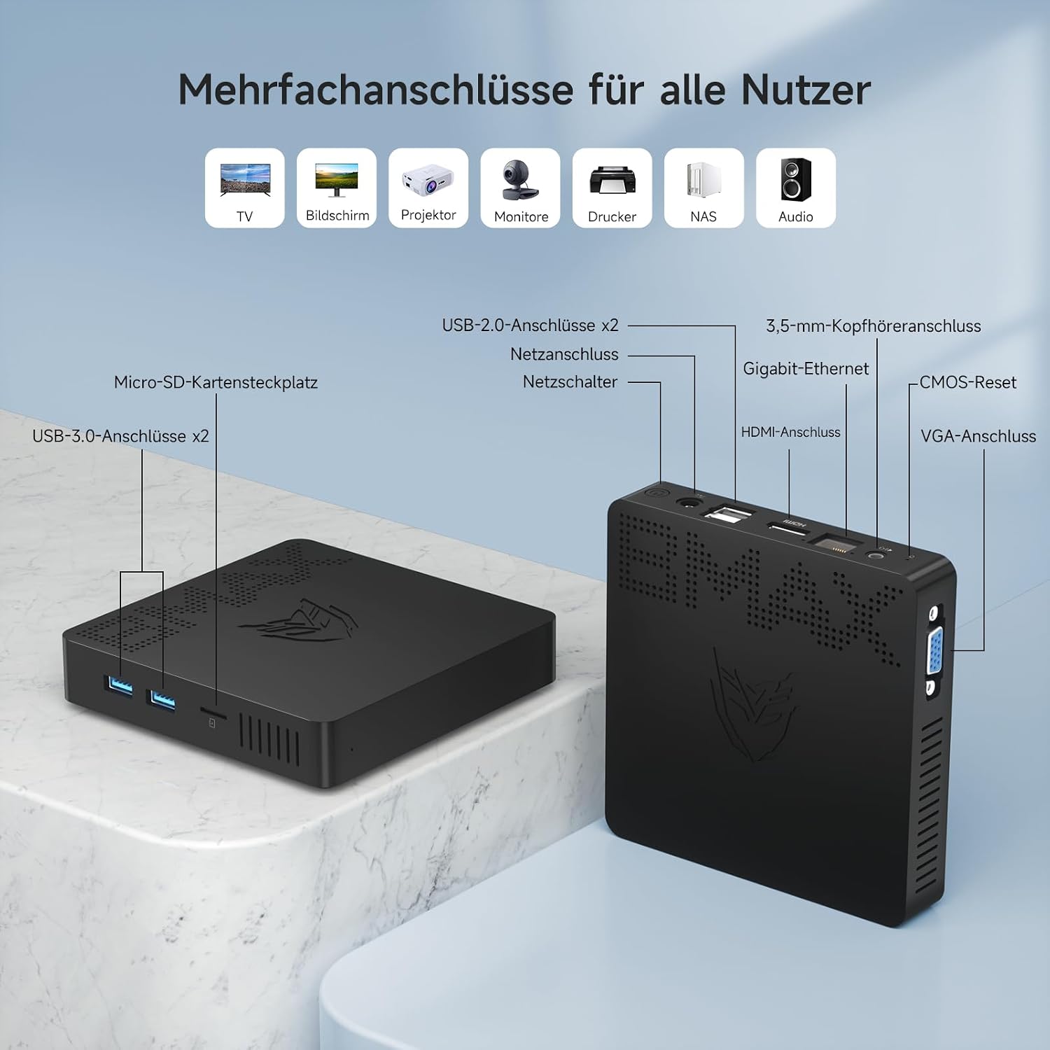 BMAX Mini PC | WiFi + Bluetooth | ملاحظة: Z000001004216