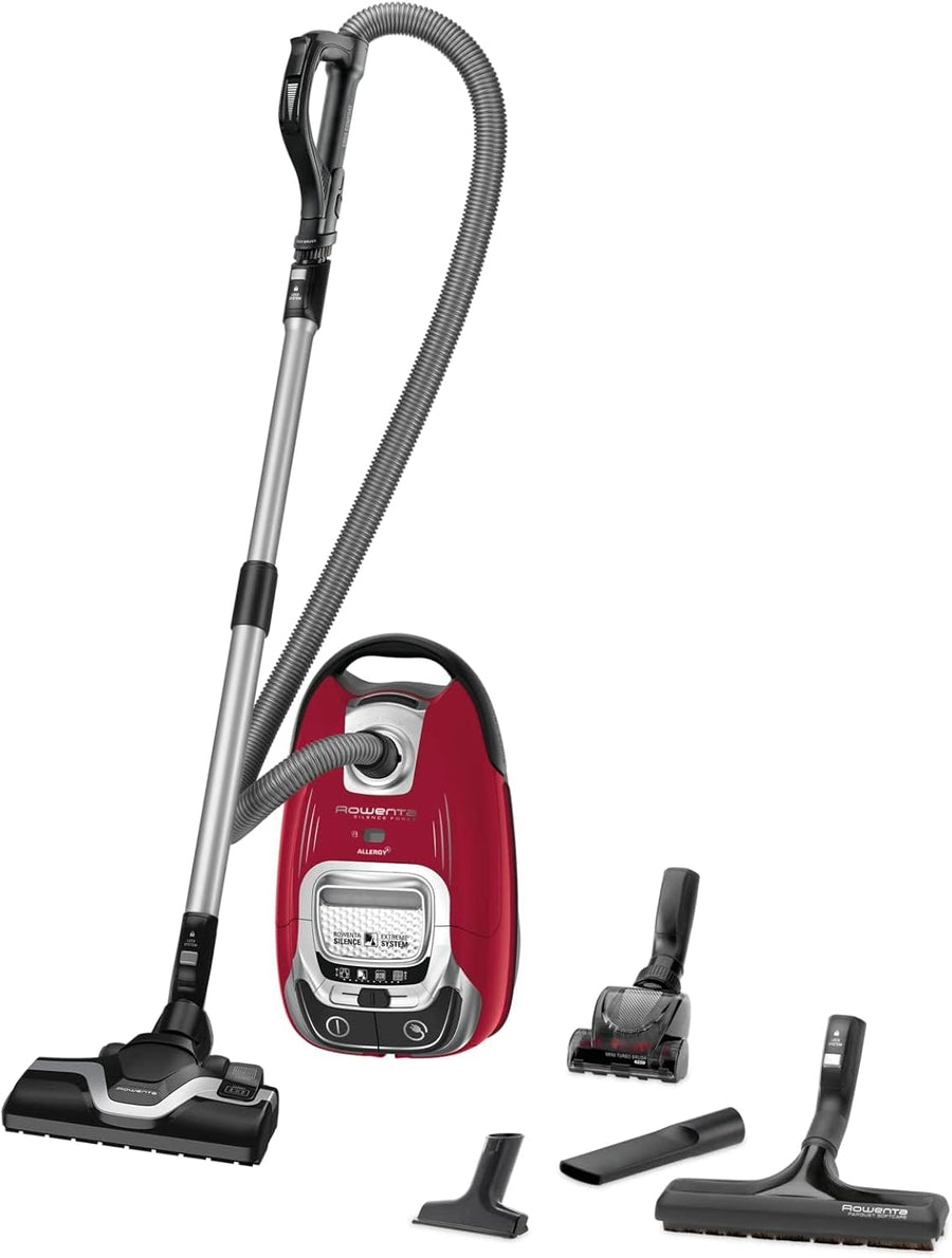 Rowenta Silent Bagged Vacuum Cleaner, 4.5L Capacity, High Filtration, Energy-Efficient Motor, Pet Hair Accessories, Powerful & Quiet Cleaning