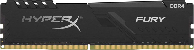 HyperX FURY DDR4 8GB Single Stick (1x8GB) Black | 3200MHz CL16-18-18 | Intel XMP 2.0 + AMD Ryzen Ready | Plug-N-Play 2400/2666MHz | 1.35V | Low-Profile Aluminum Heat Spreader | Legacy HyperX Branding (Now Kingston FURY) | Genuine Single Module