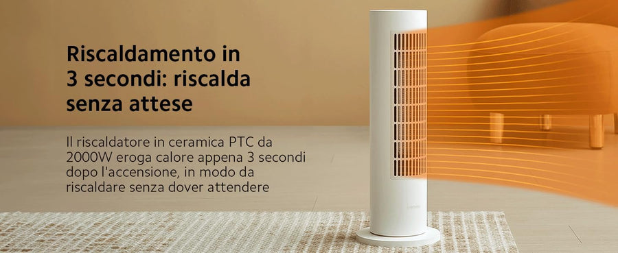 Xiaomi Smart Tower Heater Lite EU, 2000W Ceramic PTC Heating, 70° Oscillation, Silent Operation, Smart App & Voice Control