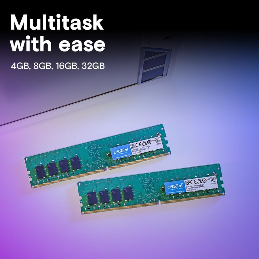 Crucial DDR4 64GB Kit (2x32GB) Green | 3200MHz CL22 | JEDEC Standard | 1.2V Low Voltage | Dual Rank 2Rx8 | 288-Pin UDIMM | Universal Compatibility | Auto-Downclock to 2933/2666MHz | Massive Capacity Workstation Memory