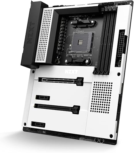 NZXT N7 B550 | AMD AM4 ATX Motherboard | Premium Full Cover Design | DDR4 4733+ | PCIe 4.0 | Dual M.2 | WiFi 6E | 2.5G LAN | USB 3.2 Gen 2 Type-C | NZXT CAM | For Ryzen 3000/4000/5000 Series