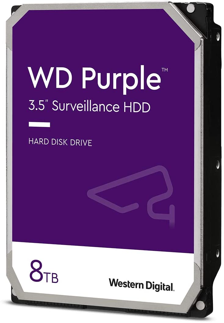Western Digital WD Purple WD84PURZ Surveillance Hard Drive | 8TB · SATA 6Gb/s | 3.5-inch · 5640 RPM · 128MB Cache | 180T