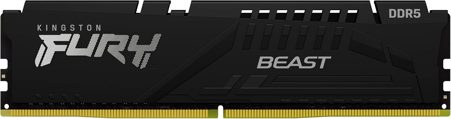 Kingston FURY Beast DDR5 16GB Kit (2x8GB) | 5600MT/s CL40 | Intel XMP 3.0 | Black Low-Profile Heat Spreader | On-Die ECC | Plug-and-Play 4800MT/s | Intel 12th-14th Gen + AMD Ryzen 7000+ | High-Refresh Gaming Sweet Spot