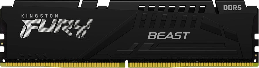 Kingston FURY Beast DDR5 32GB Kit (2x16GB) Black | 6000MHz CL36-38-38 | AMD EXPO + Intel XMP 3.0 | 1.35V | Low-Profile Heat Spreader | On-Die ECC (ODECC) | Non-RGB Stealth Design | Plug N Play | Complete 2x16GB Kit | Intel + AMD Ryzen