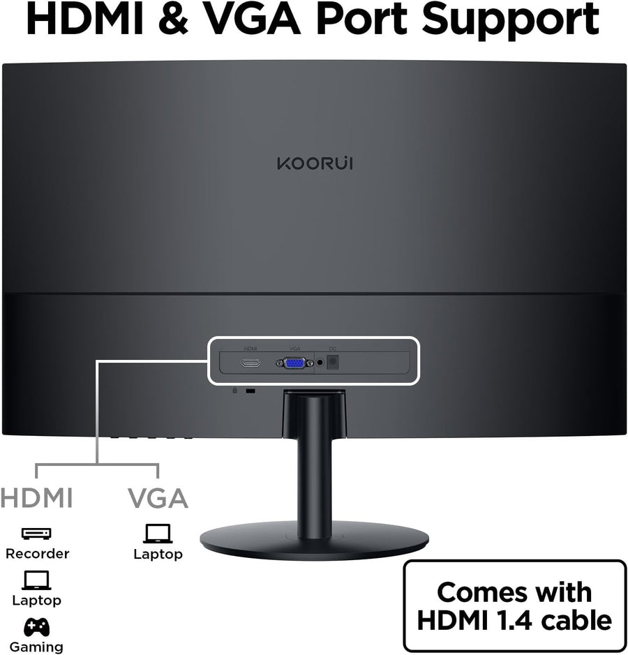 KOORUI 27N1 | 27" FHD IPS Monitor | 75Hz | 5ms | 99% sRGB | HDMI & VGA