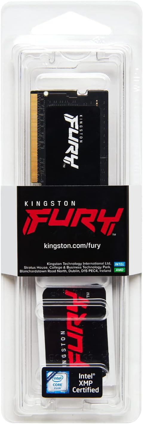 Kingston FURY Impact 64GB Kit (2x32GB) DDR5-5600 SODIMM Gaming Laptop Memory KF556S40IBK2-64 | PC5-44800 | CL40 Tight Timings | 1.1V | 262-Pin Non-ECC Unbuffered | 2Rx8 Dual-Rank | Intel XMP 3.0 | Plug N Play | Black