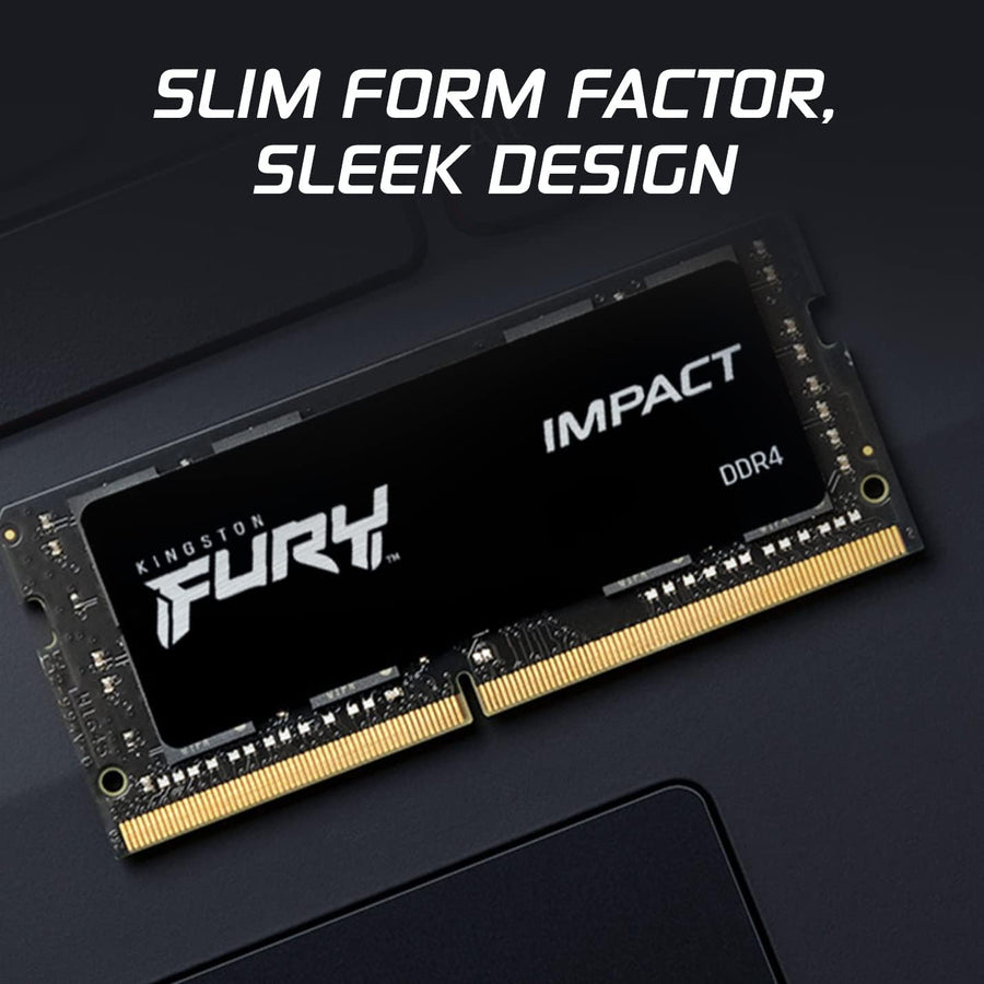 Kingston FURY Impact 32GB Kit (2x16GB) DDR4-3200 SODIMM Gaming Laptop Memory KF432S20IBK2/32 | PC4-25600 | CL20 Tightest Timings | 1.2V | 260-Pin Non-ECC Unbuffered | Intel XMP 2.0 | Plug N Play | AMD Ryzen Ready | Black