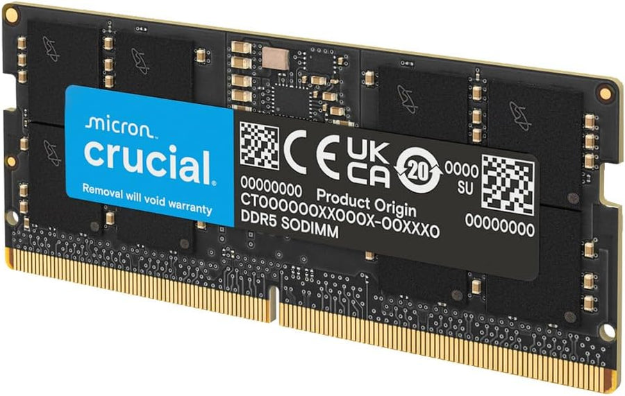 Crucial 48GB Kit (2x24GB) DDR5-5600 SODIMM Laptop Memory CT2K24G56C46S5 Boxed | PC5-44800 | CL46-45-45 | 1.1V | 262-Pin Non-ECC Unbuffered | 1Rx8 Single-Rank | On-Die ECC | Non-Binary High Capacity | Intel + AMD | Plug & Play