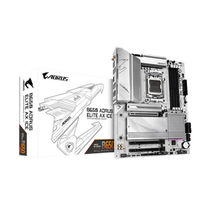 GIGABYTE B650 AORUS Elite AX ICE | AMD AM5 ATX White Motherboard | DDR5 8000+ | PCIe 5.0 M.2 | WiFi 6E | USB-C 20Gb/s | For Ryzen 7000/8000/9000